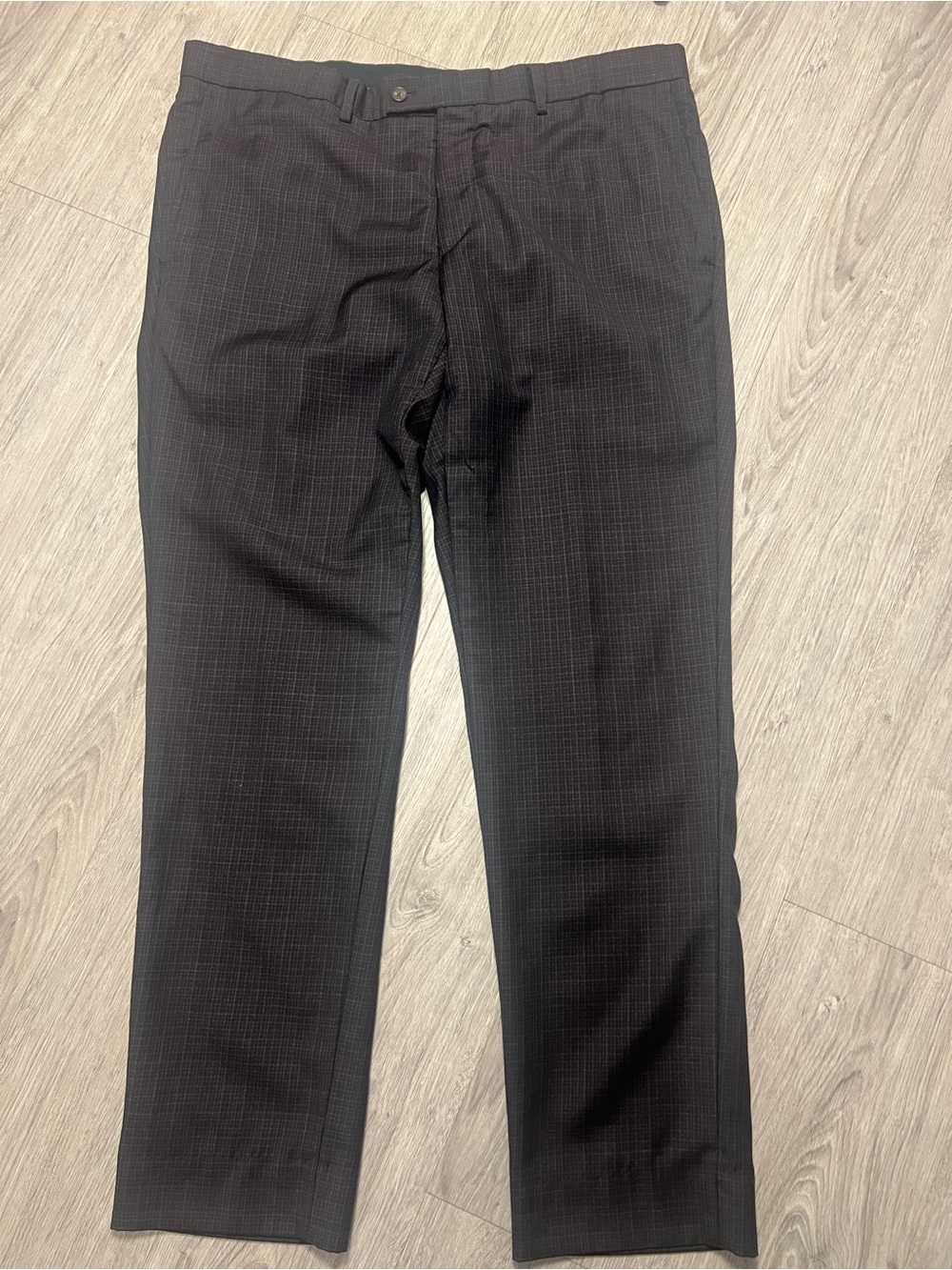 Men's Pinstripe Dress Pants - Classic Business Trousers 100% Wool
